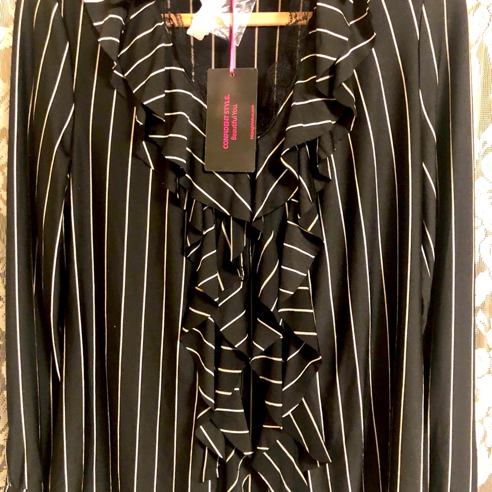 Women’s Long Sleeve Blouse- Midnight Velvet in Sz. Med.